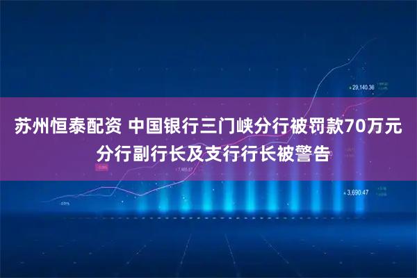 苏州恒泰配资 中国银行三门峡分行被罚款70万元  分行副行长及支行行长被警告